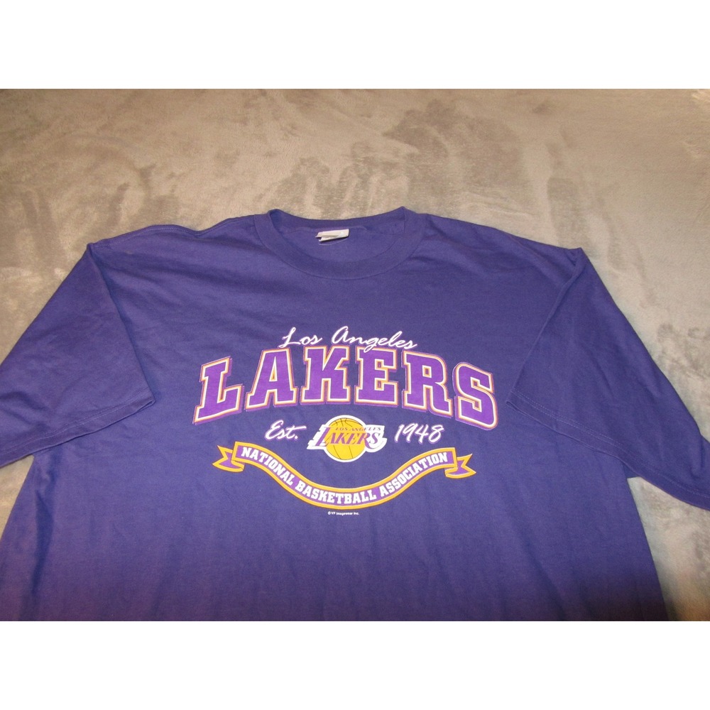 CSA Los Angeles Lakers NBA Graphic T-Shirt Purple Mens XL Est 1948 Basketball